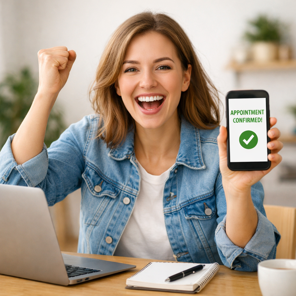 Happy Person Celebrating Appointment Booking-1
